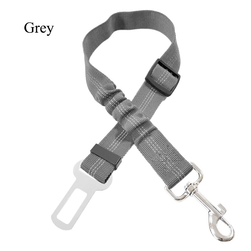 1Pcs Upgraded Adjustable Dogs Seat Belt Dog Car Seatbelt Harness Leads Elastic Reflective Safety Rope Pet Cat Supplies D0011A: D0010A-03-Grey