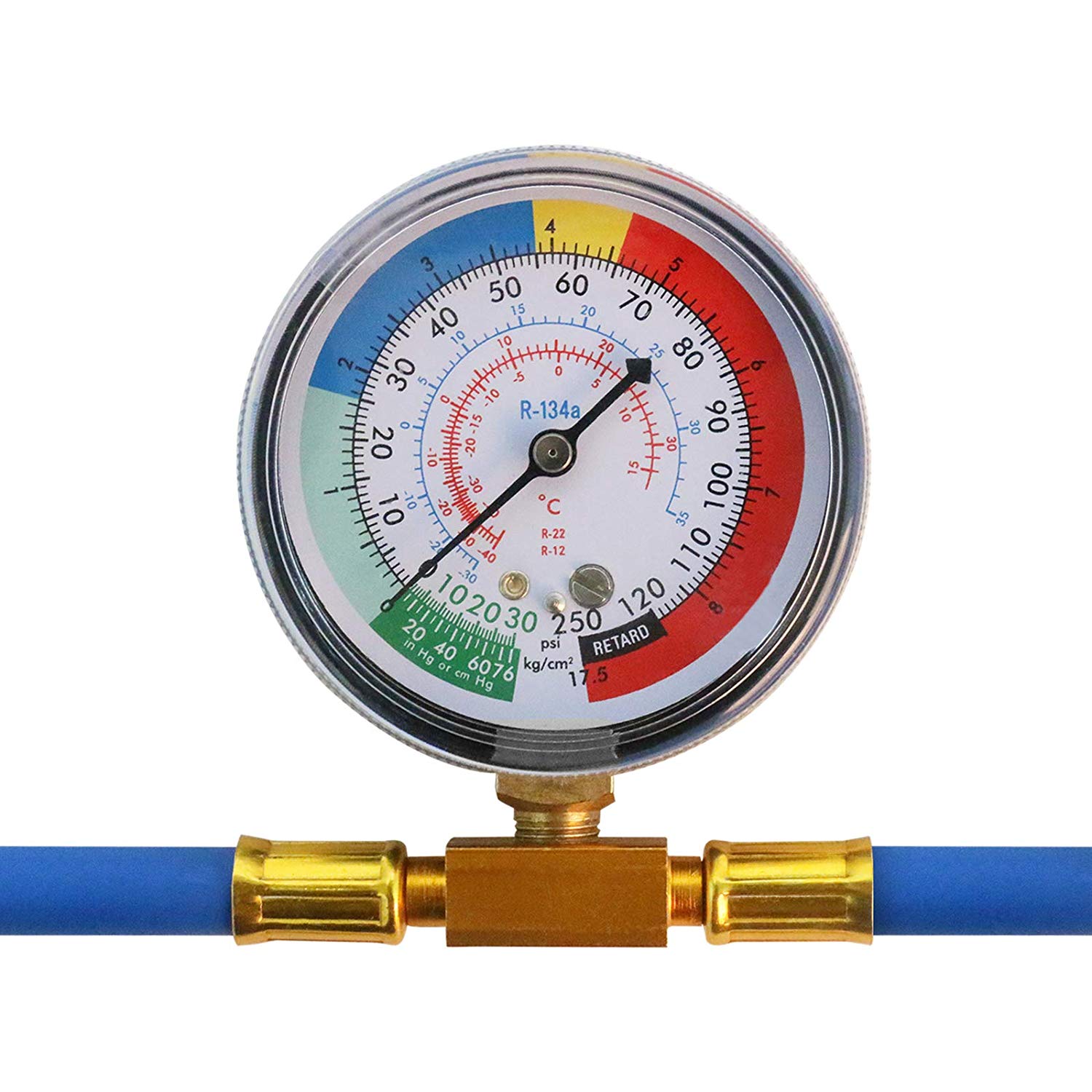 Mr Cartool R134A R22 R12 Refrigerant/Freon Can Tap Charging Hose Kit with Pressure Gauge for Home &amp; Car Air Conditioning