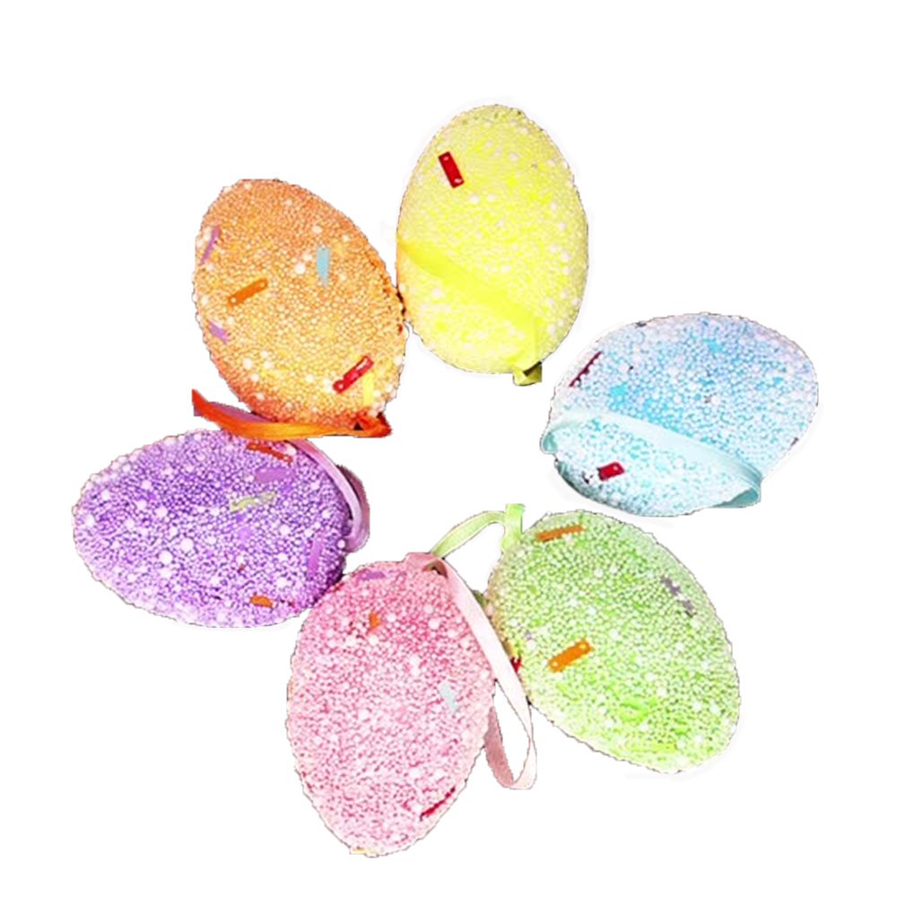 9PCS/Set Easter Cloth Egg Decoration Hanging Ornaments Easter Egg Toy Home Decor Party Ornaments: 6pcs