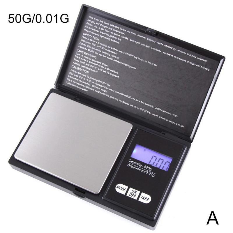 0.01g wyświetlacz Lcd o wysokiej precyzji Mini waga elektroniczna złoto jedzenie na biżuteria kuchenna waga kieszonkowa waga kuchenna Wei: A