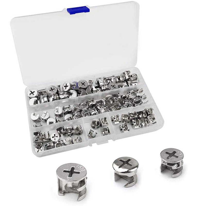 75 Pcs Furniture Connecting Cam Lock Fittings, Furniture Connecting Fastener Cabinet Connectors Hardware Bolts: Default Title
