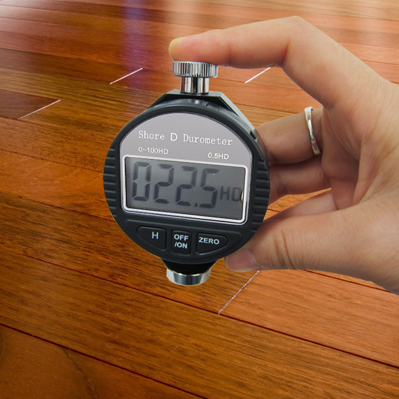 Shore D Hardness Tester Portable Durometer 0-100 HD Scale Hold Function Hardness Rubber Plastics