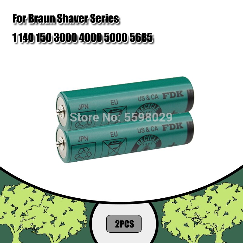 W809 Original Ni-MH rechargeable battery for Braun electric shaver series 1 140 150 3000 4000 5000 5685 For FDK AA: 2pcs