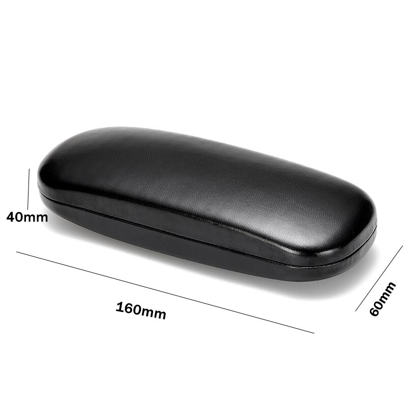 Retro Zwart Pu Lederen Brillenkoker Doos Eenvoudige Hard Brillen Protector Storage Case Opbergdozen Container Organizer