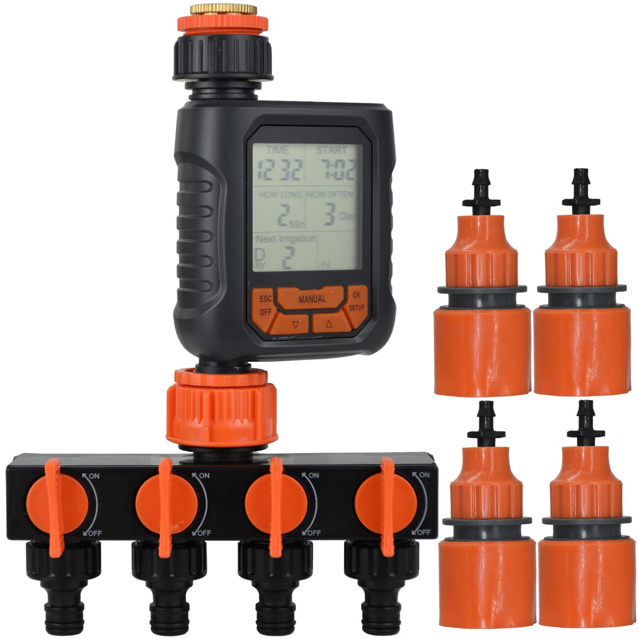 Temporizador de agua para aspersor de jardín, temporizador Digital programable automático, resistente al agua IP65 para sistema de riego de césped, controlador de riego