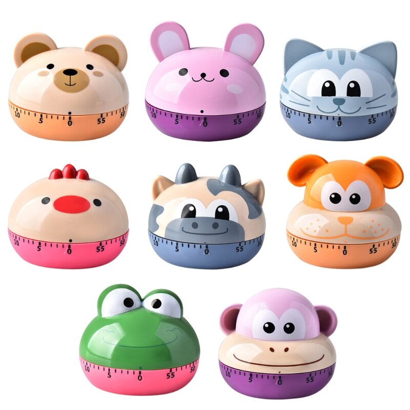 Animal Timer Digital Kitchen Countdown Clock Cute Animal Fruit Alarm Clock Time Management Tool for Children and Adults