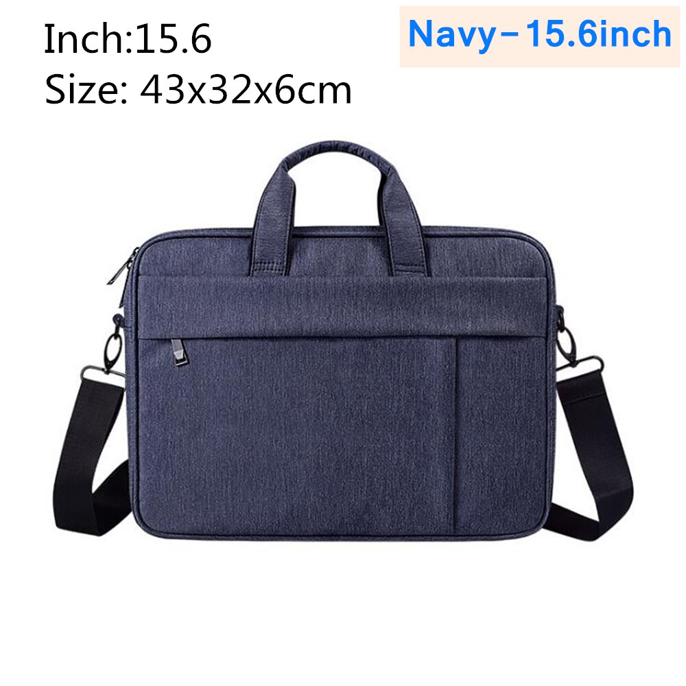 Laptop Bag 13.3 14.1 15.4 15.6 inch Waterproof Notebook Shoulder bag for Apple Millet Unisex Briefcase: Navy-15.6inch