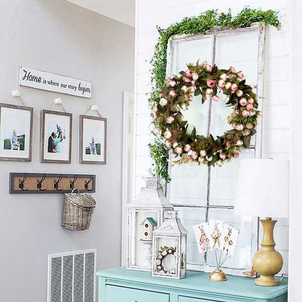 AT69-Kerst Bloem Krans Rose Garland Met Elegante Beste Voor Thuis Muur Deur En Raam Decoratie Bruiloft Decoratie