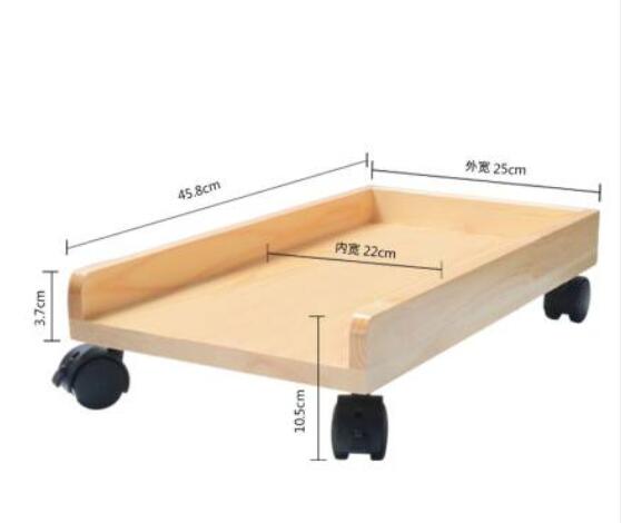 Solid wood computer case bracket Desktop Computer host tray Mobile cooling CPU holder: L