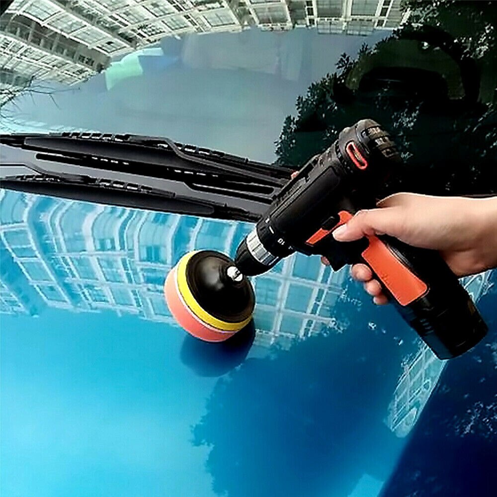 12Pcs 3 ''Auto Polish Foam Sponge Boor Polijsten Pad Kit Met M10 Boor Adapter Voor Polijstmachine Auto polijstmachine