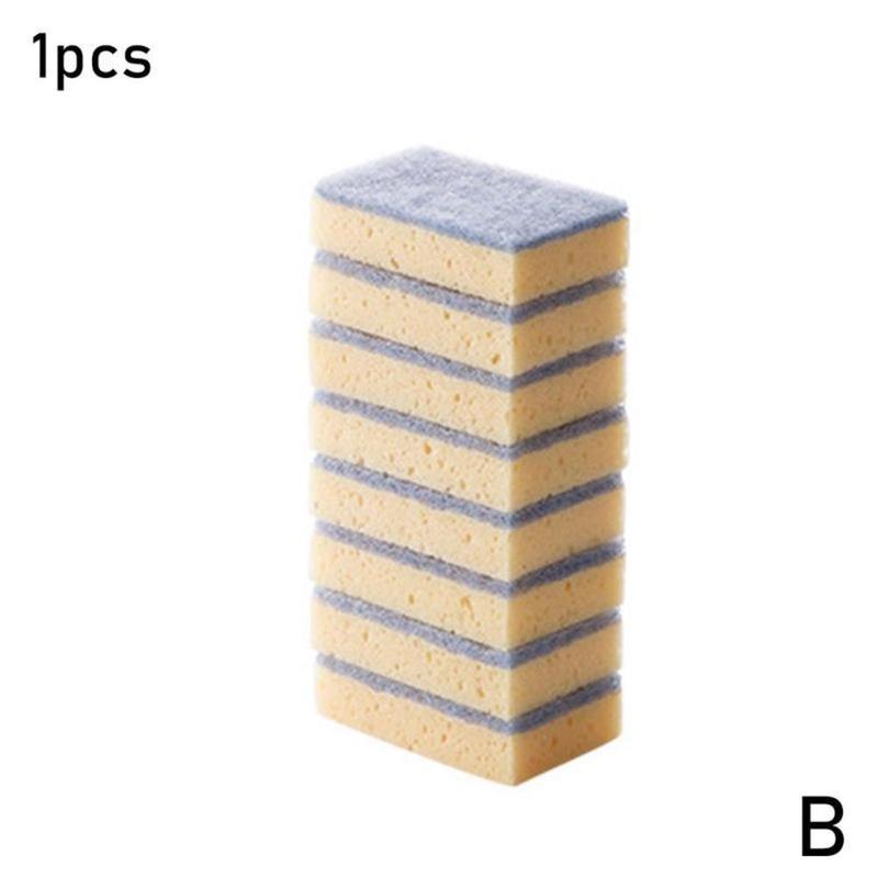 Esponja de algas marinas de doble cara, paño de limpieza de cocina, sartén antiadherente, almohadilla de fregado sin arena, esponja absorbente para lavar platos: blue