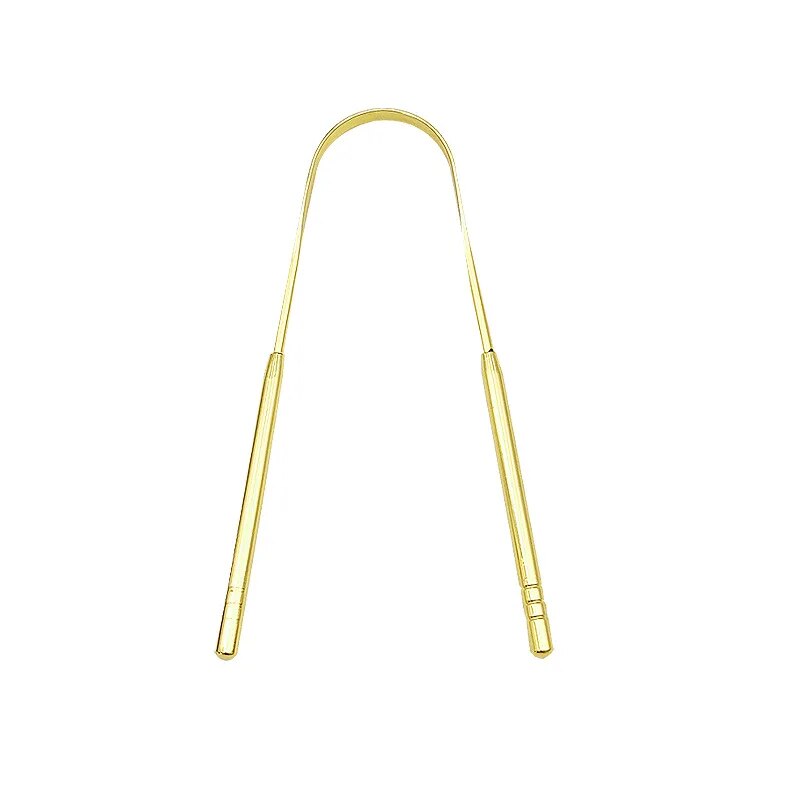 U-shaped Tongue Scraper Tongue Coating CleaningScraper Remove Bad Breath Bring Fresh Breath For Oral Suitable Men And Women: Gold