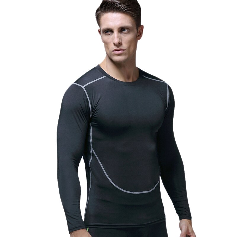 neue Herren Kompression Joggen Hemden Basis Schicht Unter Lauf T-Shirt Solide Langarm Sport T-Hemden Fitnessstudio Fitness Kleidung