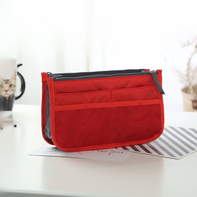 Bolsas de viaje multifuncionales de lona, bolsas de almacenamiento para cosméticos, bolsas de organizador informal para hombre y mujer: Red