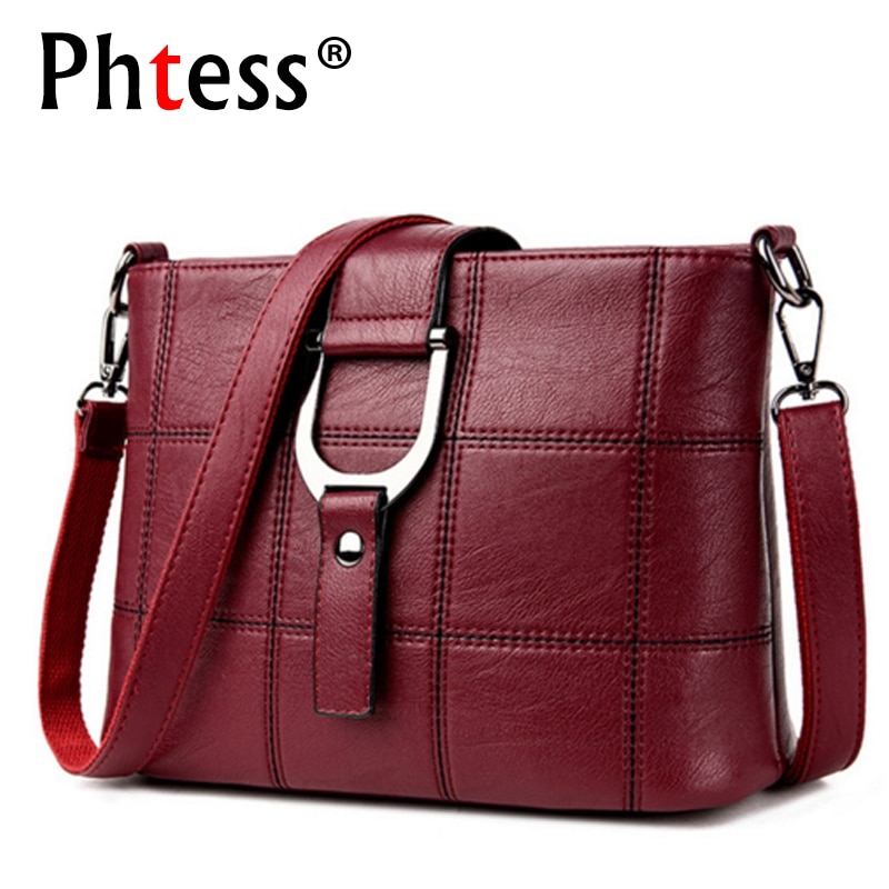 PHTESS Luxury Plaid Handbags Women Bags Brand Female Crossbody Shoulder Bags For Women Leather Sac a Main Ladies Bag