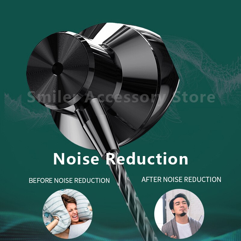 Wired Earphone with Mic Stereo Bass Noise Reduction Cancelling In-ear 3.5mm L Bending Gaming Headphone for Smartphone Laptop