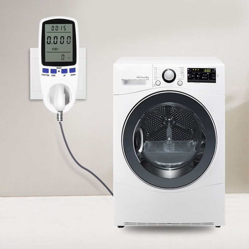 EU/UK/AU enchufe vatímetro Digital medidor de energía consumo Watt energía KWh Socket 220V AC Monitor Analizador de tarifas de electricidad
