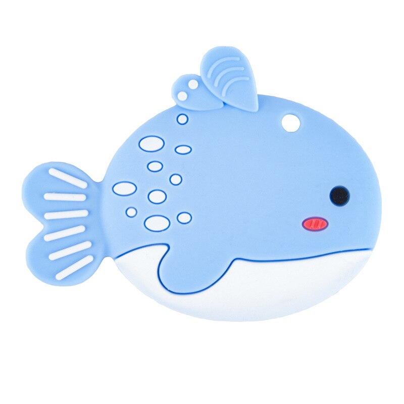 Silicone Baby Bijtring Baby Bite Speelgoed Kind Molaire Beet Geboorte Voor Pasgeborenen Peuter Speelgoed: Blue fish