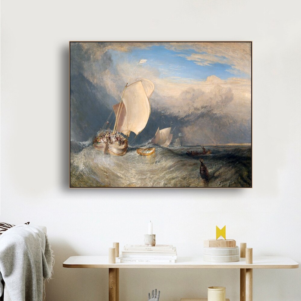 Funeral op Zee Door William Turner Muur Art Canvas Poster en Print Canvas Schilderij Decoratieve Picture voor Woonkamer Thuis decor