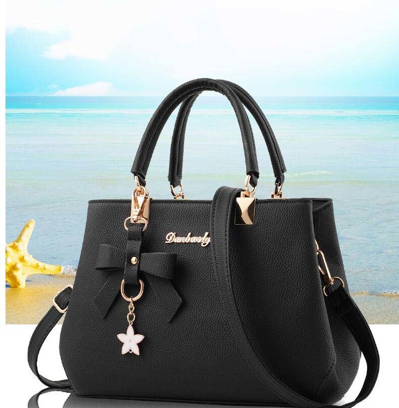 Shujin Mode Schoudertas Vrouwen Luxe Handtassen Vrouwen Zakken Pruim Boog Zoete Messenger Crossbody Tas Voor Vrouwen: black