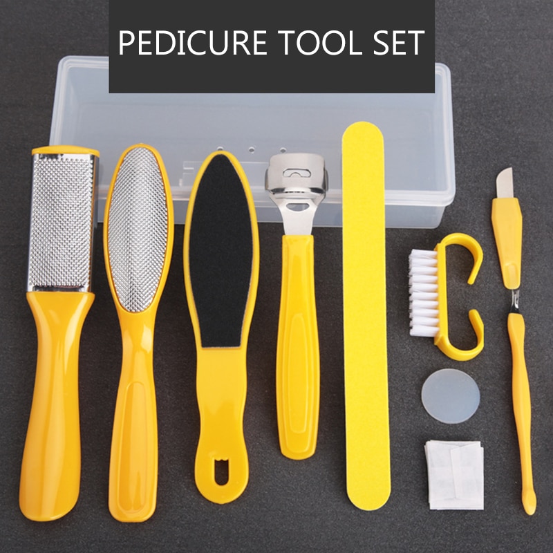 Professionele 10 Stks/set Pedicure Tool Voetverzorging Bestand Voor Voeten Hakken Teen Cuticle Kit Bestand Pedicure Set Beauty Pusher Remover tool