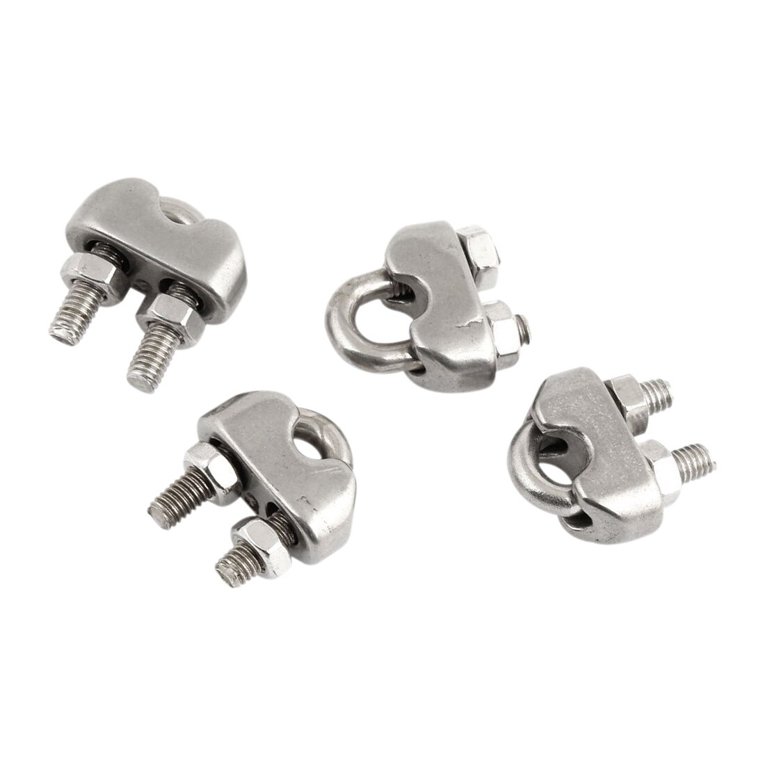 4pcs stainless steel cable clip saddle clamp for ropes 0.3cm 3mm wire