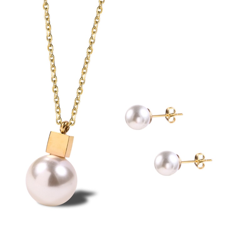 Necklace Pendant Earrings Pearl Jewlery Sets for Women Fahion BT173