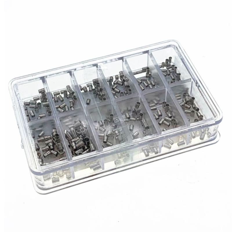 360 Pcs Koper Gemengde Maten Horloge Case Crown Buizen Buizen Voor Waterdichte Crown Horloge Reparatie Onderdelen Voor Horlogemakers Tool