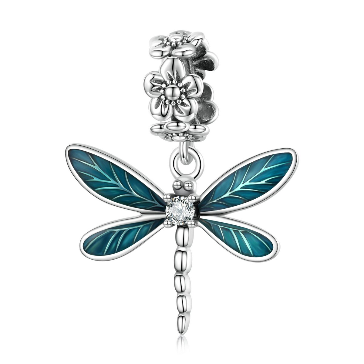 WOSTU-Colgante de Plata de Ley 925 auténtica para mujer, dije de mariquita y mariposa, apto para pulseras, fabricación de joyería DIY, para: BSC521