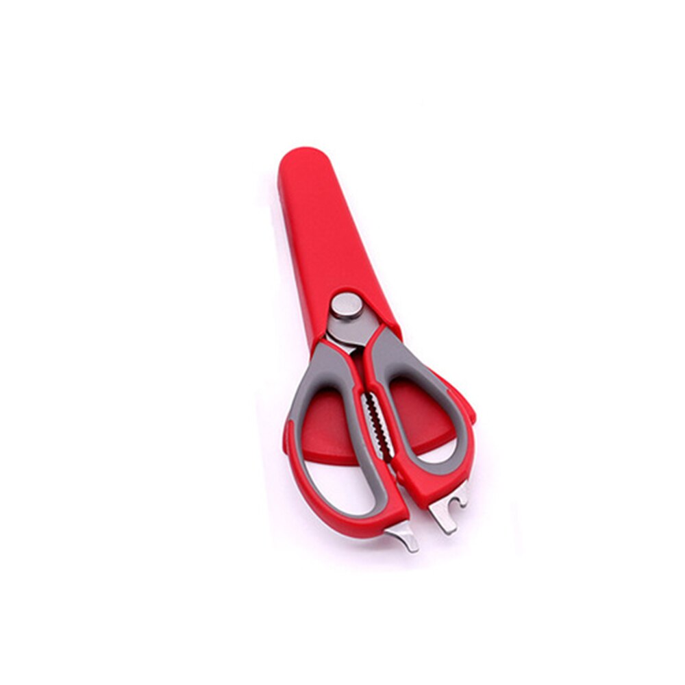 Scissors kitchen Scissors Shear Stainless Steel Multifunctional Heavy Duty Sharp With Magnetic Holder For Food Meat Fish Scissor: Red