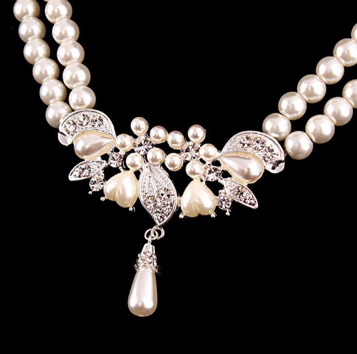 Parel Kettingen Earring Bridal Hanger Prachtige Party Show Pageant Ketting Voor Bruiloft EE9003