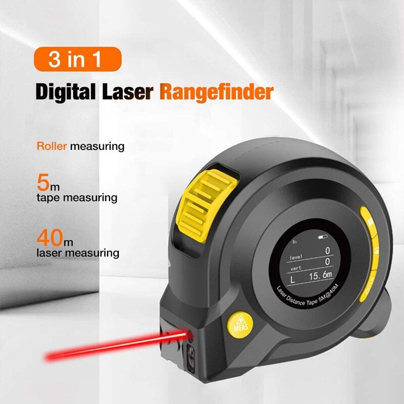 3-In-1 Measuring Ruler Three-In-One Tape Measure LED Digital Display Ruler Infrared Tape Measure.Unit Switch, M/Inch/Ft Promotio
