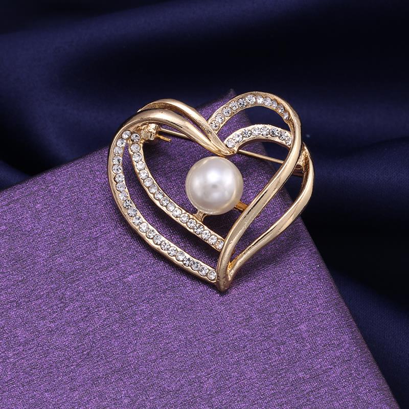 baiduqiandu Pearl & Crystal Booches Pin Charming Bow Butterfly Flower Guitar Women Wedding Bouquet Clothing Dress Accessories: 9140 Gold