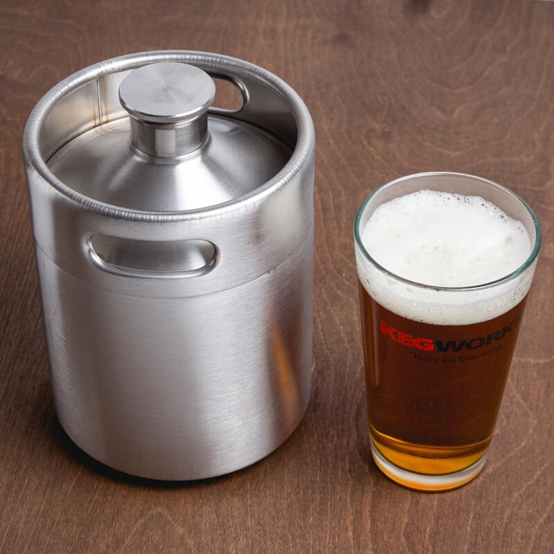 2l rustfrit stål bryg growler mini fad øl flaske tønder hjemmebrygge øl container bar værktøj