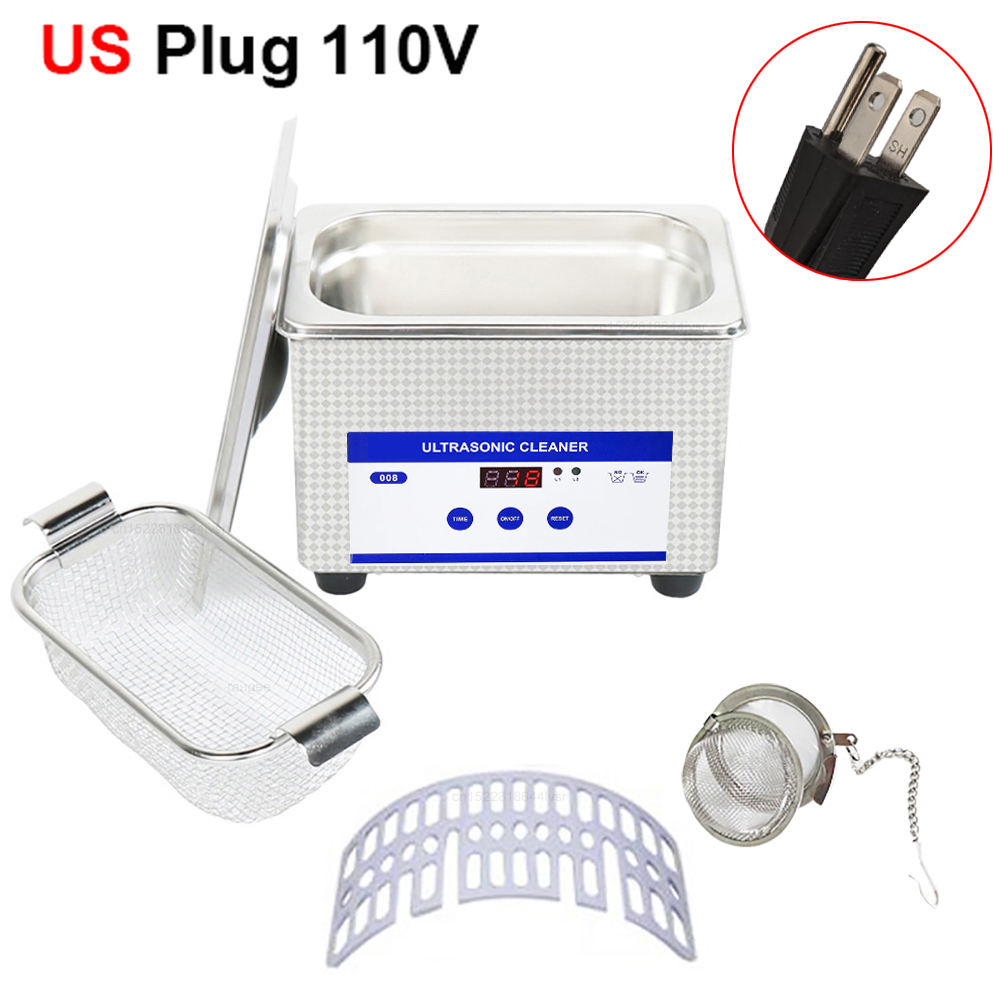 Ultrasone reiniger Ultrasone sieraden Glazen reinigingsmachine 40 kHZ Hoge frequentie ultrasoon wasbad voor glazen sieraden: WIT