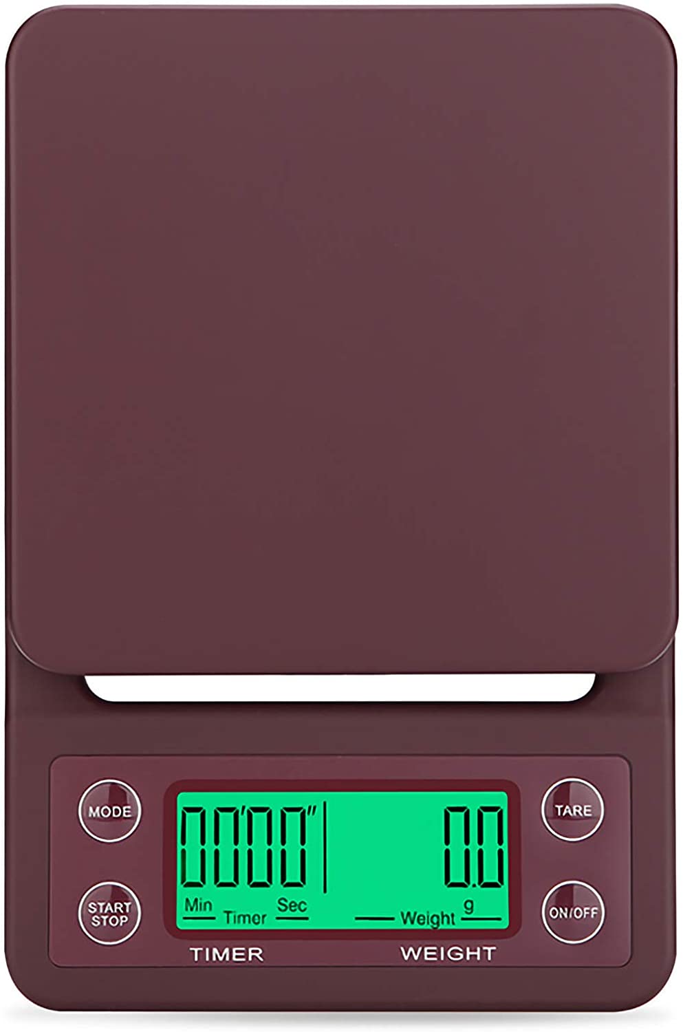 3kg 0.1g 5kg 0.1g Coffee Weighing 0.1g Drip Coffee Scale with Timer Digital Kitchen Scale High Precision LCD Scales: brown / 3Kg