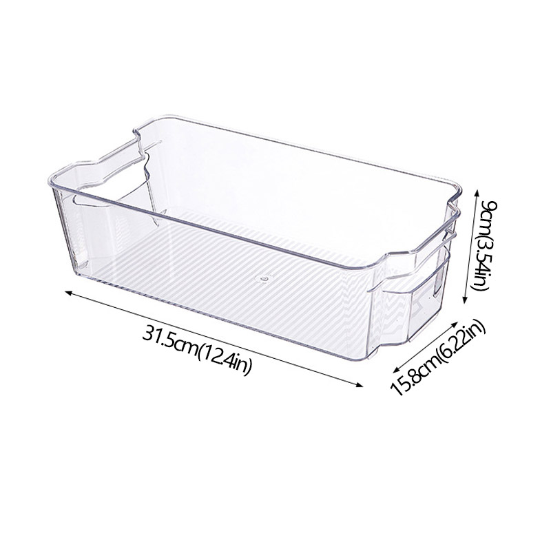Kühlschrank-Organizer-Behälter, stapelbare Kühlschrank-Lebensmittel-Aufbewahrungsbox mit Griff, durchsichtiger Kunststoff, für Speisekammer, Gefrierschrank, Organizer-Werkzeug: Blau