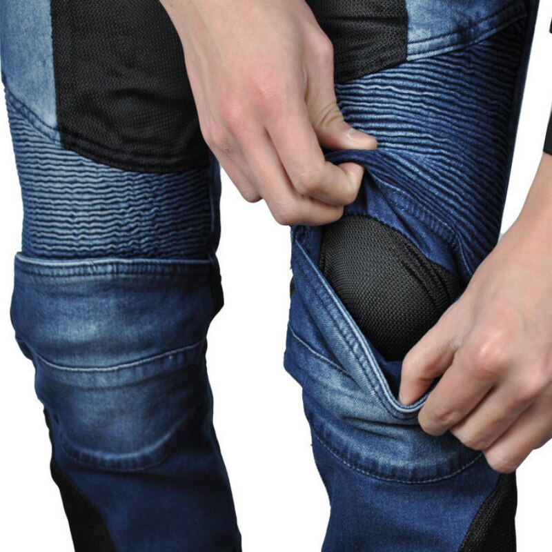 Summer Mesh Jeans Motorcycle Pants Breathable Motorbike Pants Anti-Fall Riding Pants Motocross Men Jeans Protection CE Certified