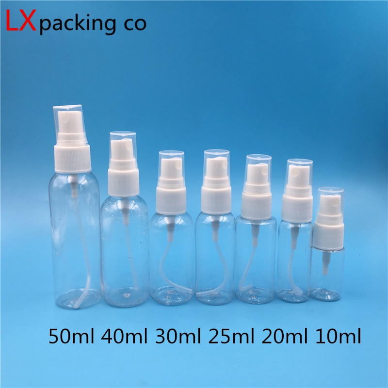 50 stuks 10 60 100 120 150 ml doorzichtige hervulbare plastic spray parfumflesjes lege cosmetische container