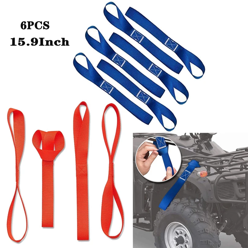 Sangles d'arrimage souples - Lot de 6, 40,5 cm - Pour ATV, UTV, Motos, Scooters, Motocross, Équipement de jardin