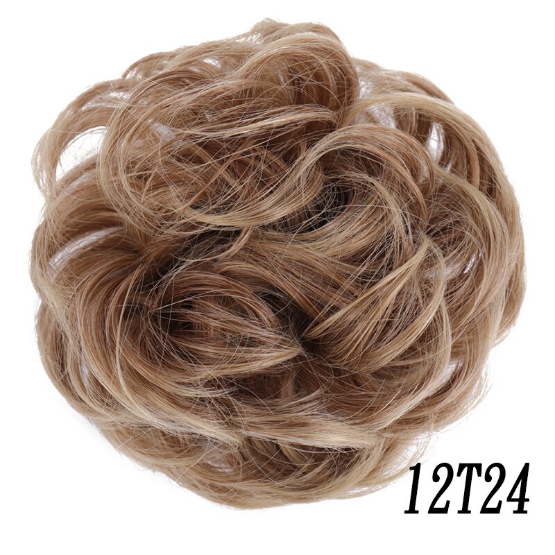 Xuanguang Rommelig Haarstukjes Voor Vrouwen Knot Elastische Chouchou Bun Opgestoken Donut Krullend Haar Touw: 12T24