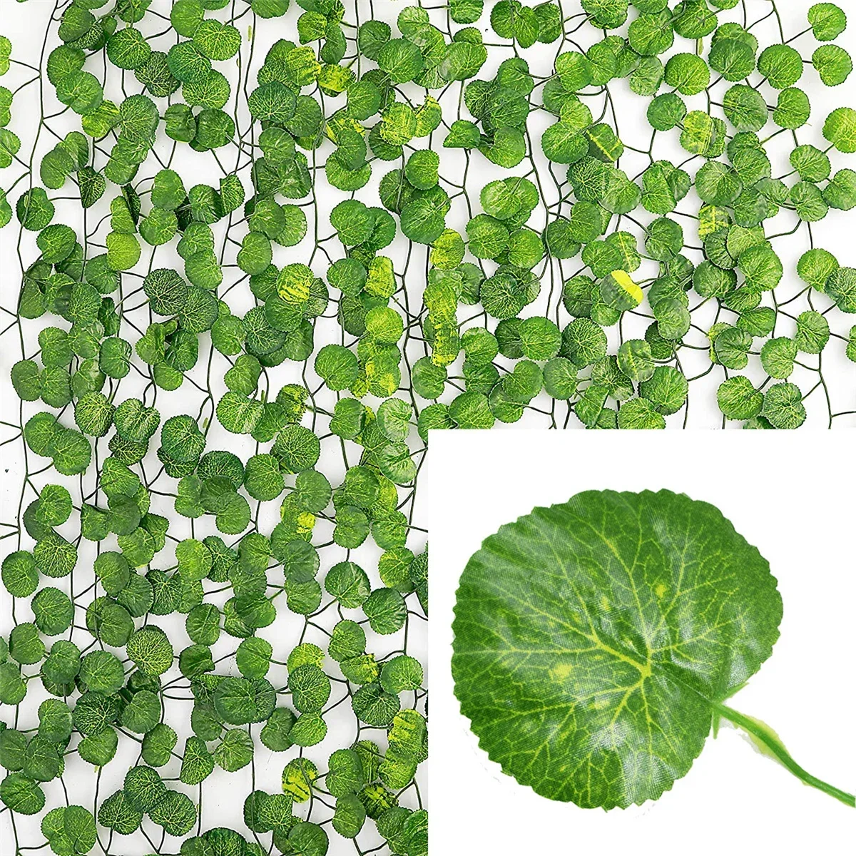 Hera Artificial para pared, plantas decorativas para el hogar, enredaderas, guirnalda verde colgante para habitación, jardín, oficina, decoración de pared de boda, follaje: Verde oliva