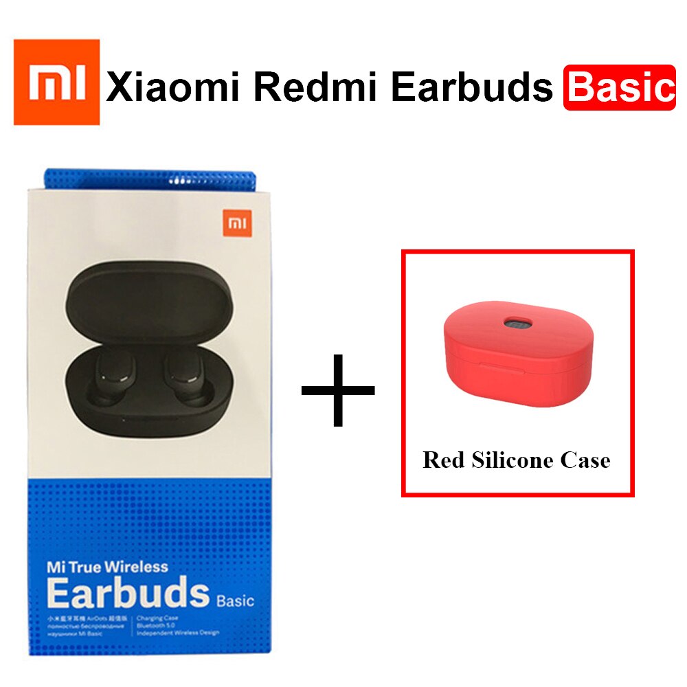 Xiaomi Redmi Airdots-auriculares TWS, originales, versión Global, estéreo básico, Bluetooth, TWSEJ04LS: Add Red Case