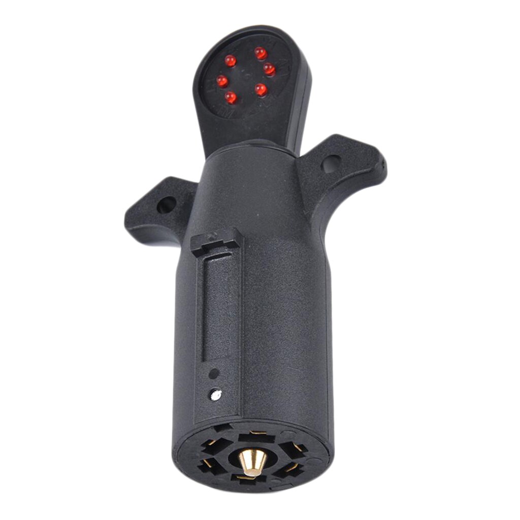 Trailer Tow Electrical Wire Connector 7-Way Plug Socket Tester Black
