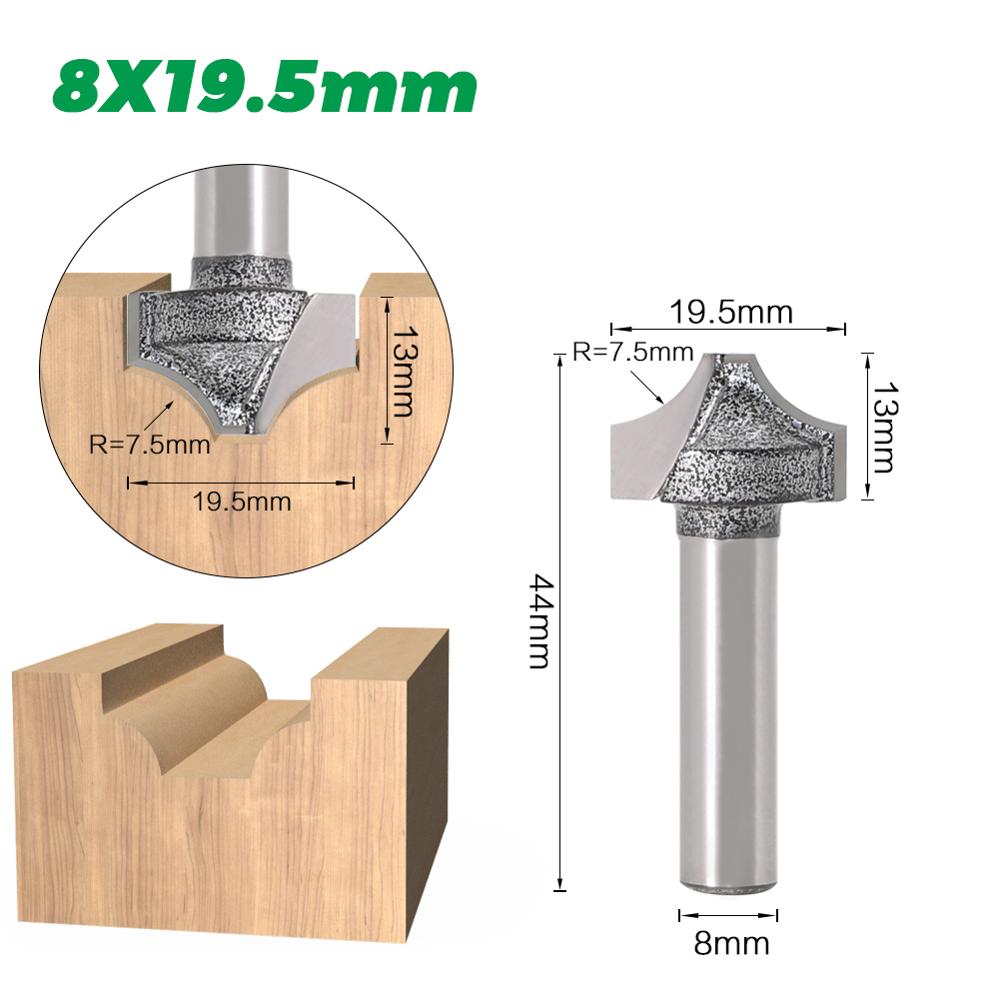 1 Pc 8 Mm Schacht Router Bit Carbide Router Bit Houtbewerking Cutter Open End Carving Bits: 8X19.5mm