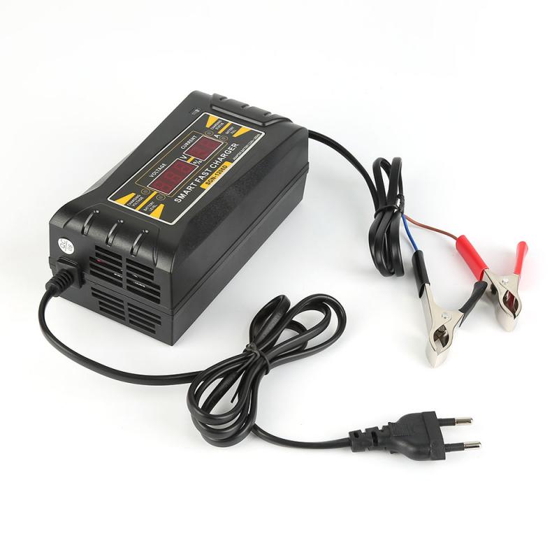 12V 6A EU/US 110-240V AC Input Automatic Smart Battery Charger Maintainer Desulfator for Lead Acid Batteries Car Battery Charger