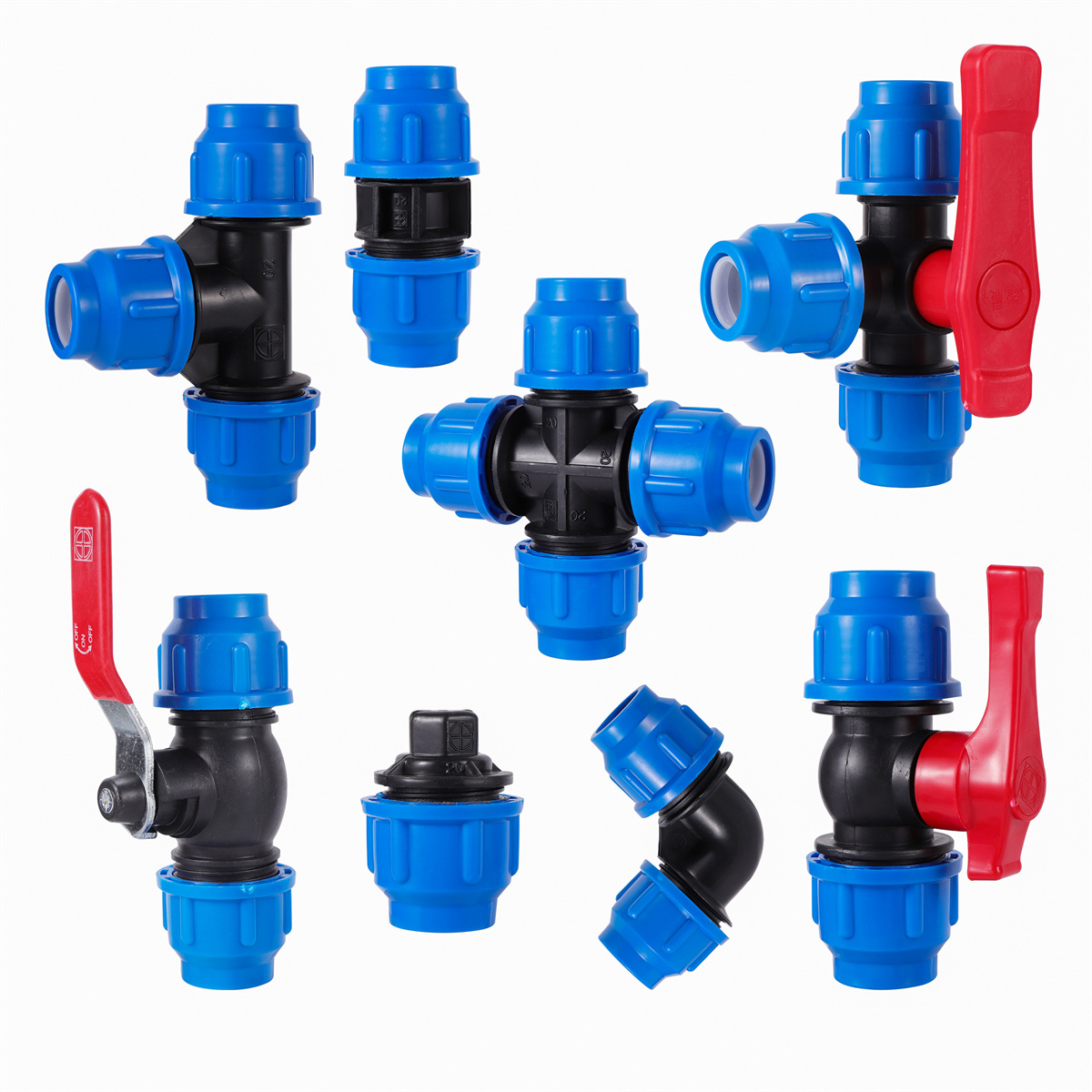 PVC PE Tube Tap Water Splitter 20/25/32/40/50mm Plastic Quick Valve Connector Garden Lawn Orchard Irrigation Water Pipe Fittings