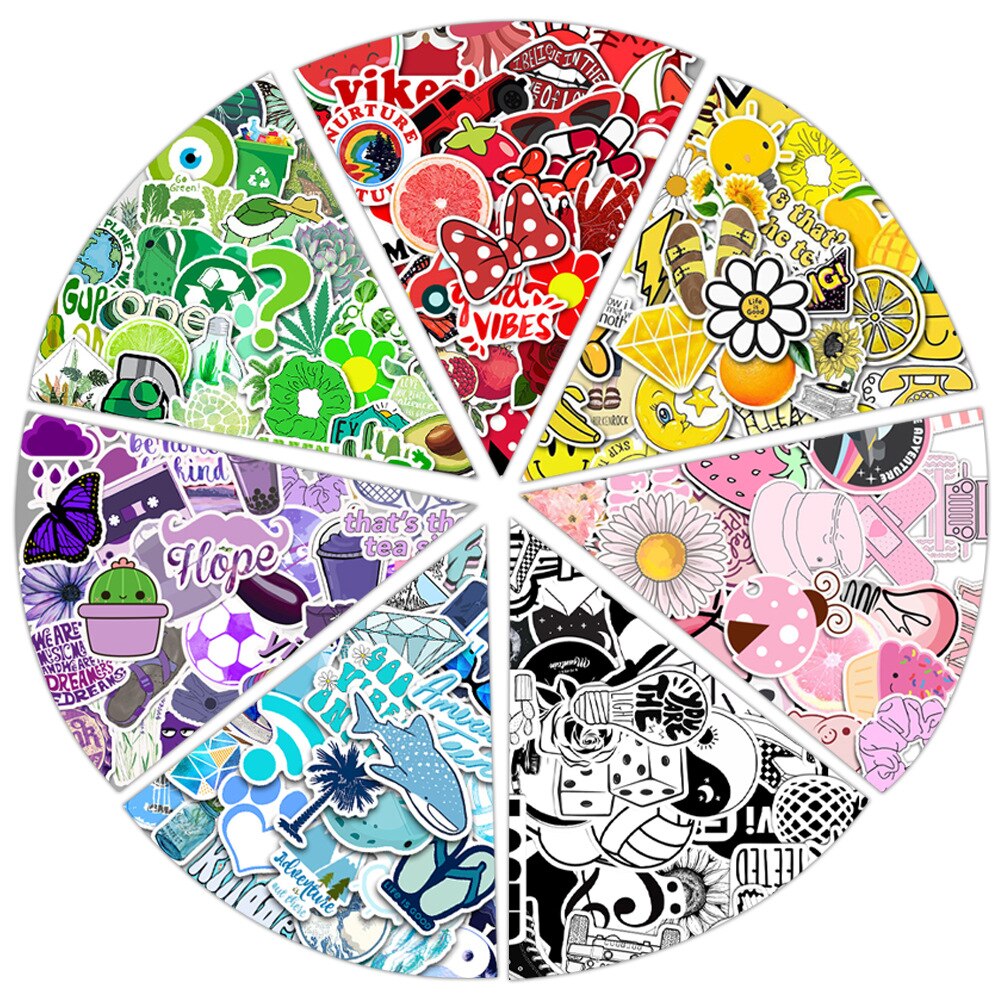 50pcs Black White INS Style Vsco Stickers Waterproof Boy Girl Cool Graffiti Sticker for DIY Car Laptop Guitar Luggage Skateboard: Random Style