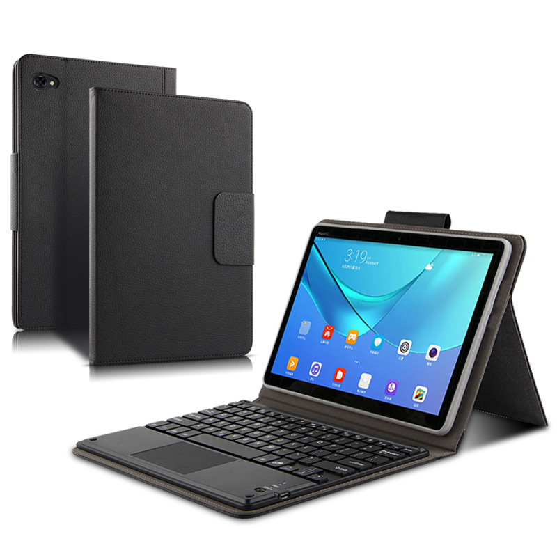 Fodral för huawei mediapad  m5 lite 10 10.1 "fodral bah 2-w09 bah 2-l09 bah 2-w19 magnetiskt löstagbart bluetooth-tangentbordsfodral: Svart