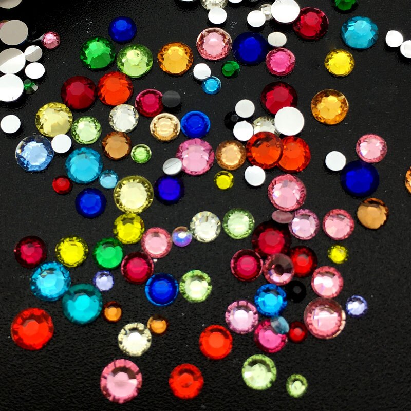 Mix Grootte Nail Art Steentjes Kleurrijke Crystal Glitters Nagels Schoenen En Bruiloft Decoratie 2,3,4Mm